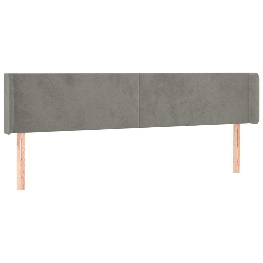 Tête de lit à LED Gris clair 203x16x78/88 cm Velours - XIOS