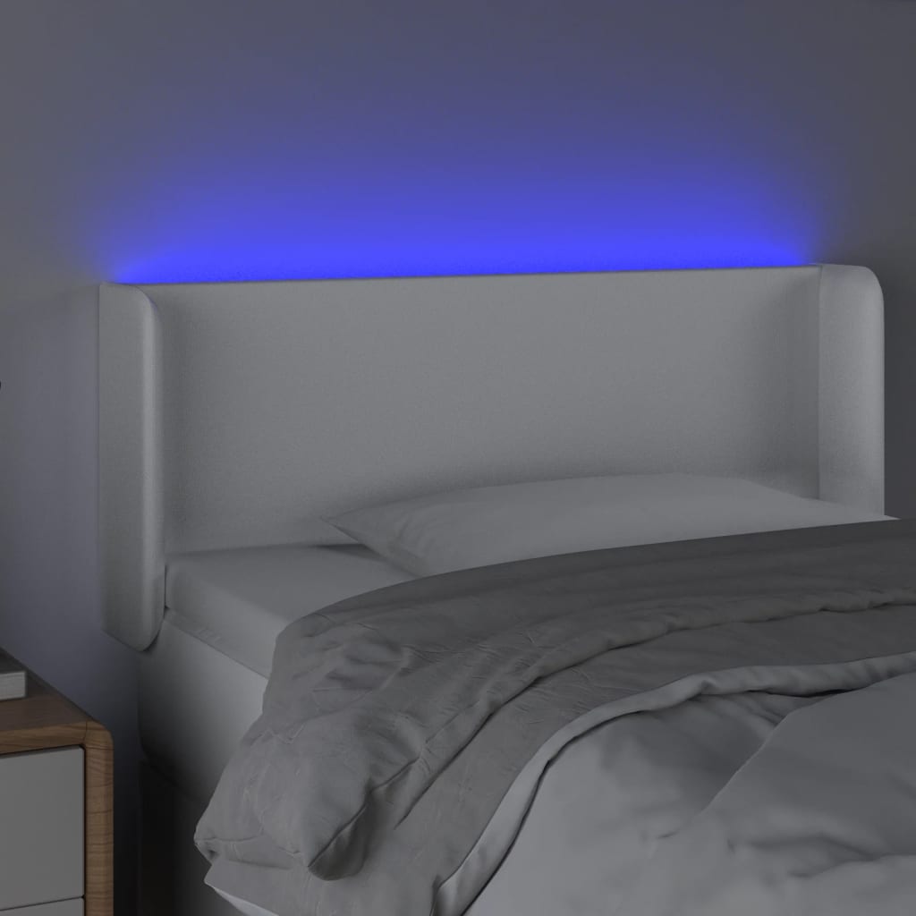 Tête de lit à LED Blanc 83x16x78/88 cm Similicuir - XIOS