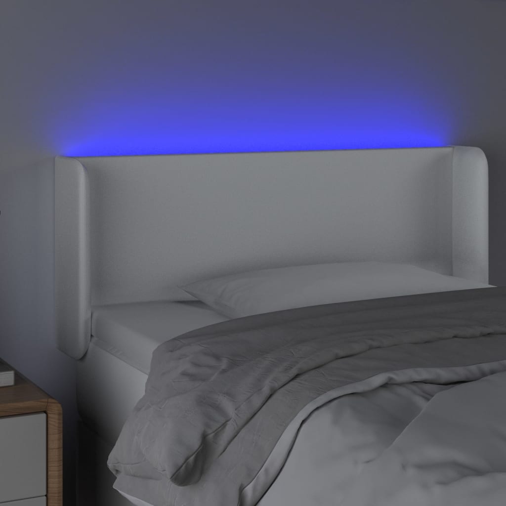 Tête de lit à LED Blanc 93x16x78/88 cm Similicuir - XIOS