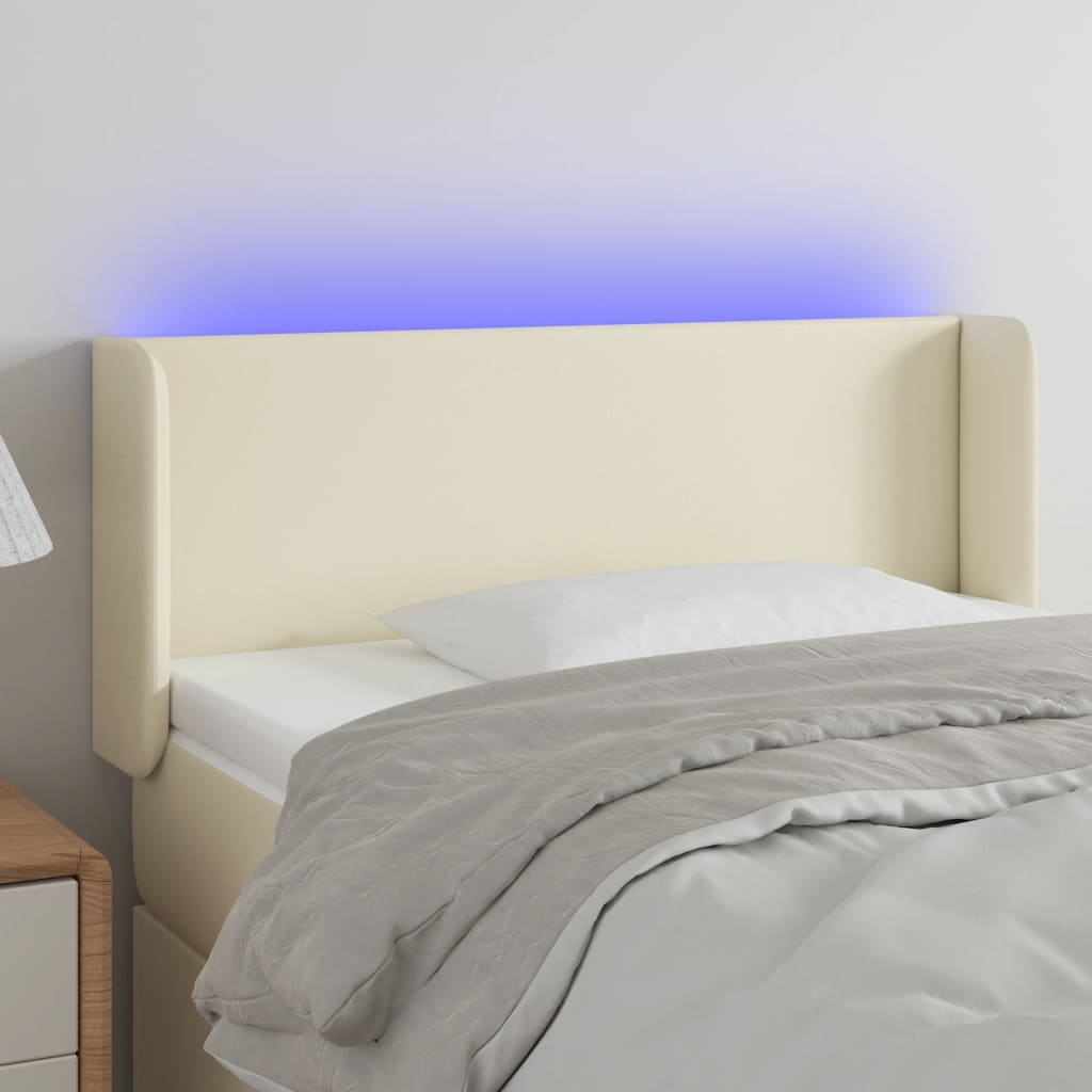 Tête de lit à LED Crème 103x16x78/88 cm Similicuir - XIOS
