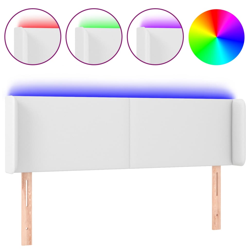 Tête de lit à LED Blanc 147x16x78/88 cm Similicuir - XIOS