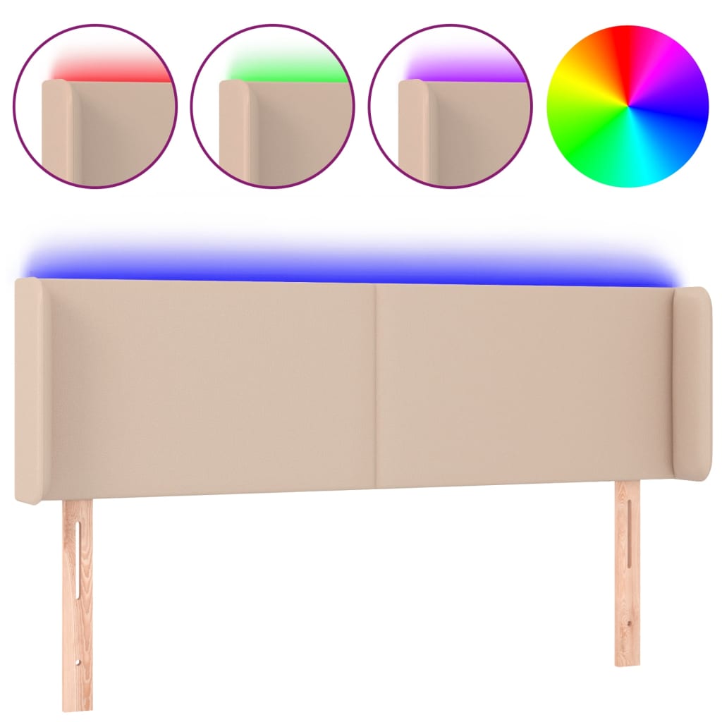 Tête de lit à LED Cappuccino 147x16x78/88 cm Similicuir - XIOS