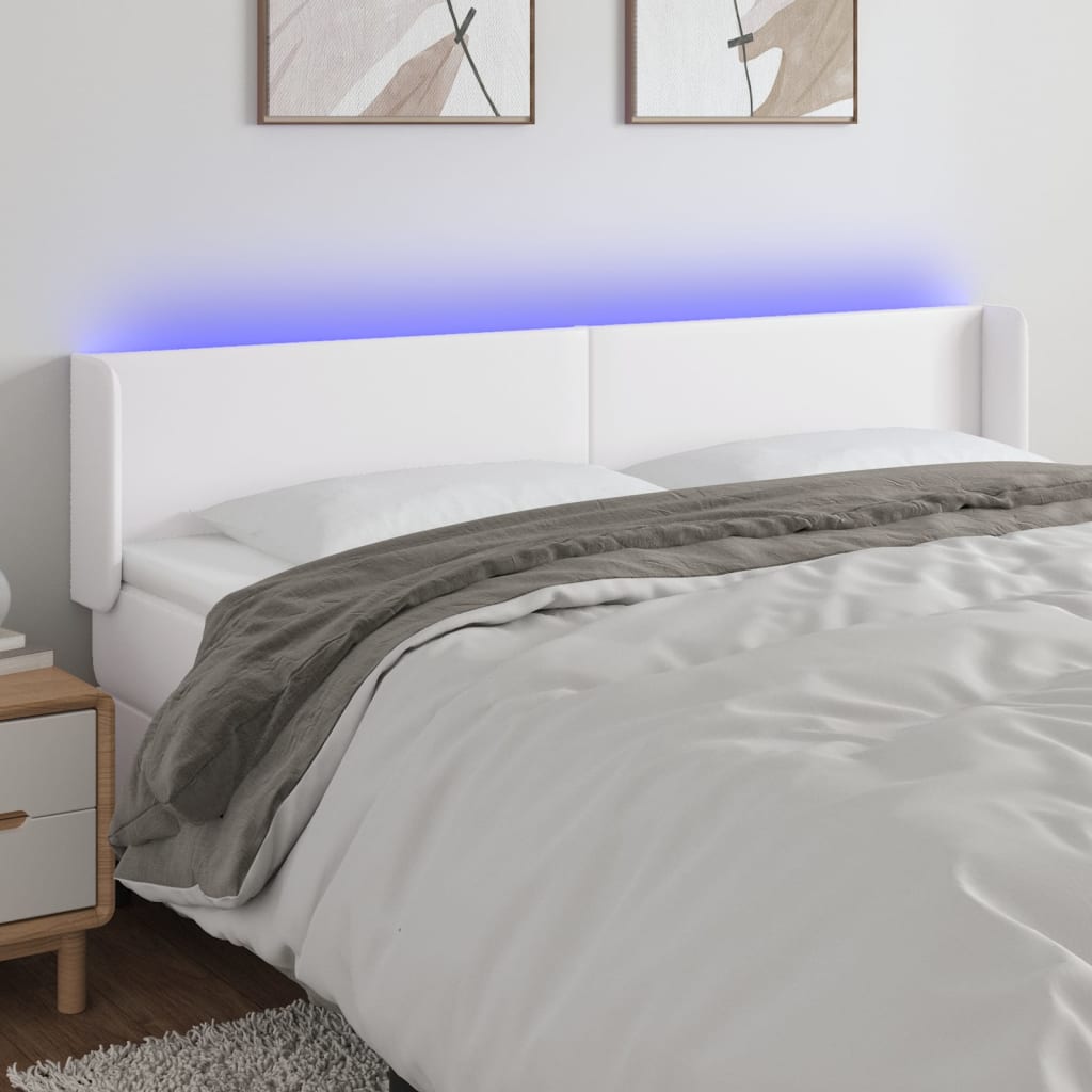 Tête de lit à LED Blanc 183x16x78/88 cm Similicuir - XIOS