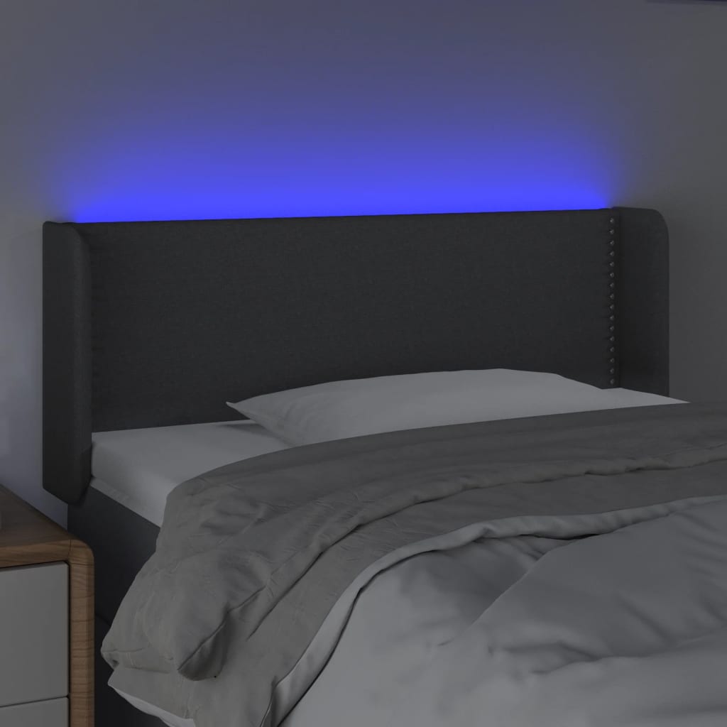 Tête de lit à LED Gris foncé 93x16x78/88 cm Tissu - XIOS