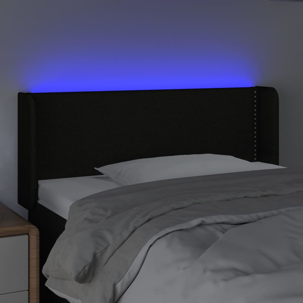 Tête de lit à LED Noir 93x16x78/88 cm Tissu - XIOS