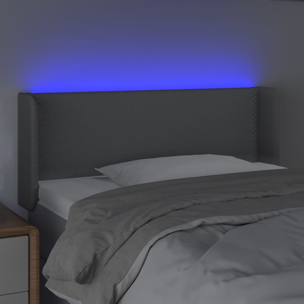 Tête de lit à LED Gris clair 103x16x78/88 cm Tissu - XIOS