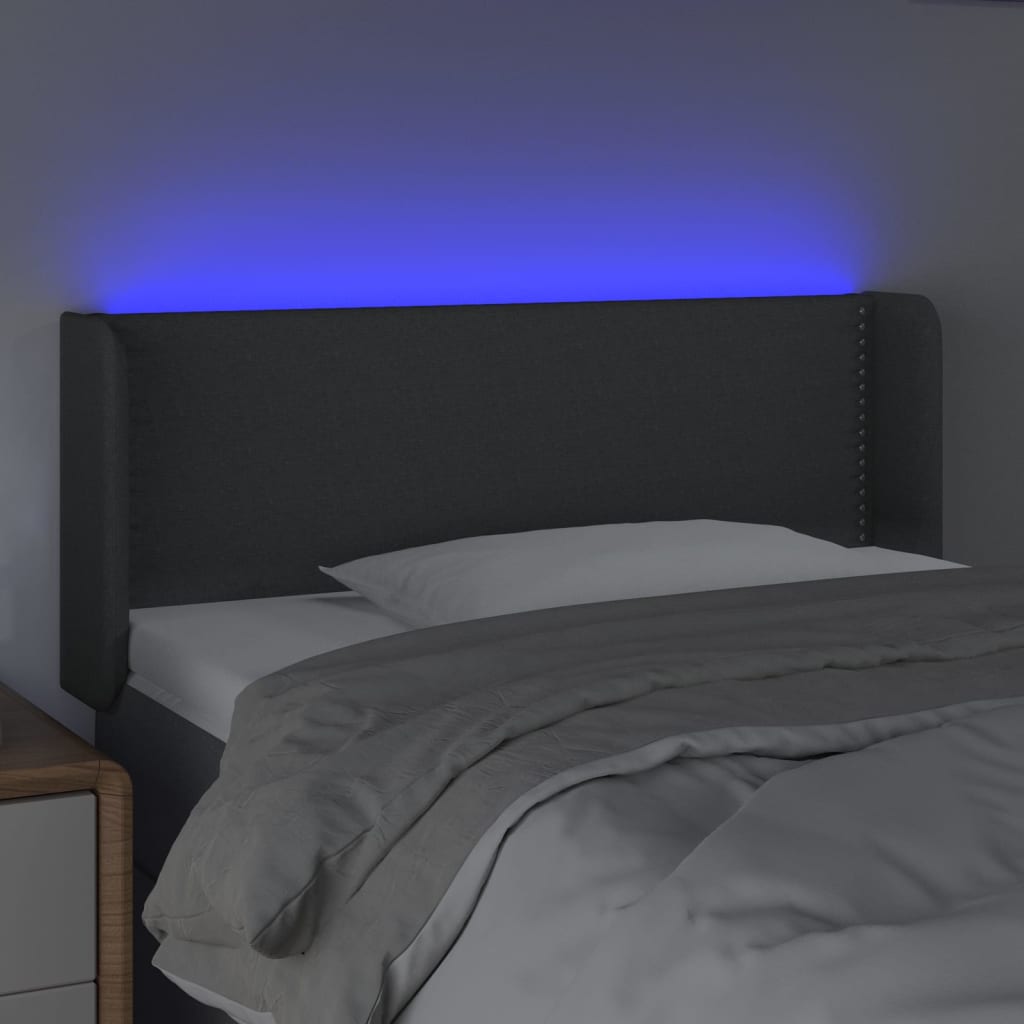 Tête de lit à LED Gris foncé 103x16x78/88 cm Tissu - XIOS
