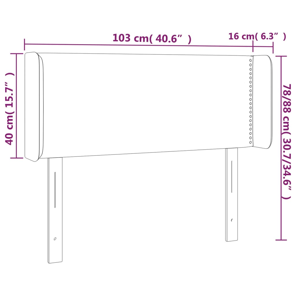 Tête de lit à LED Marron foncé 103x16x78/88 cm Tissu - XIOS