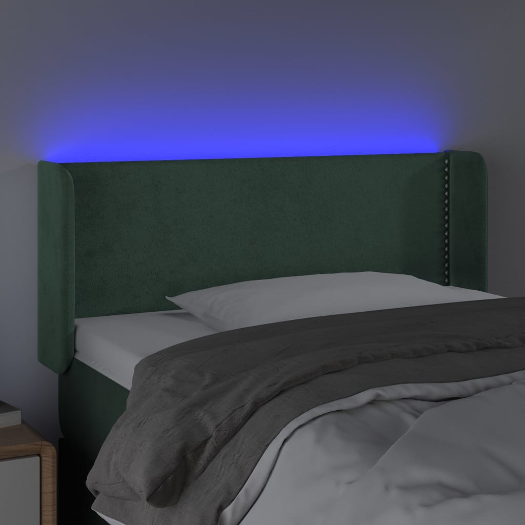 Tête de lit à LED Vert foncé 83x16x78/88 cm Velours - XIOS