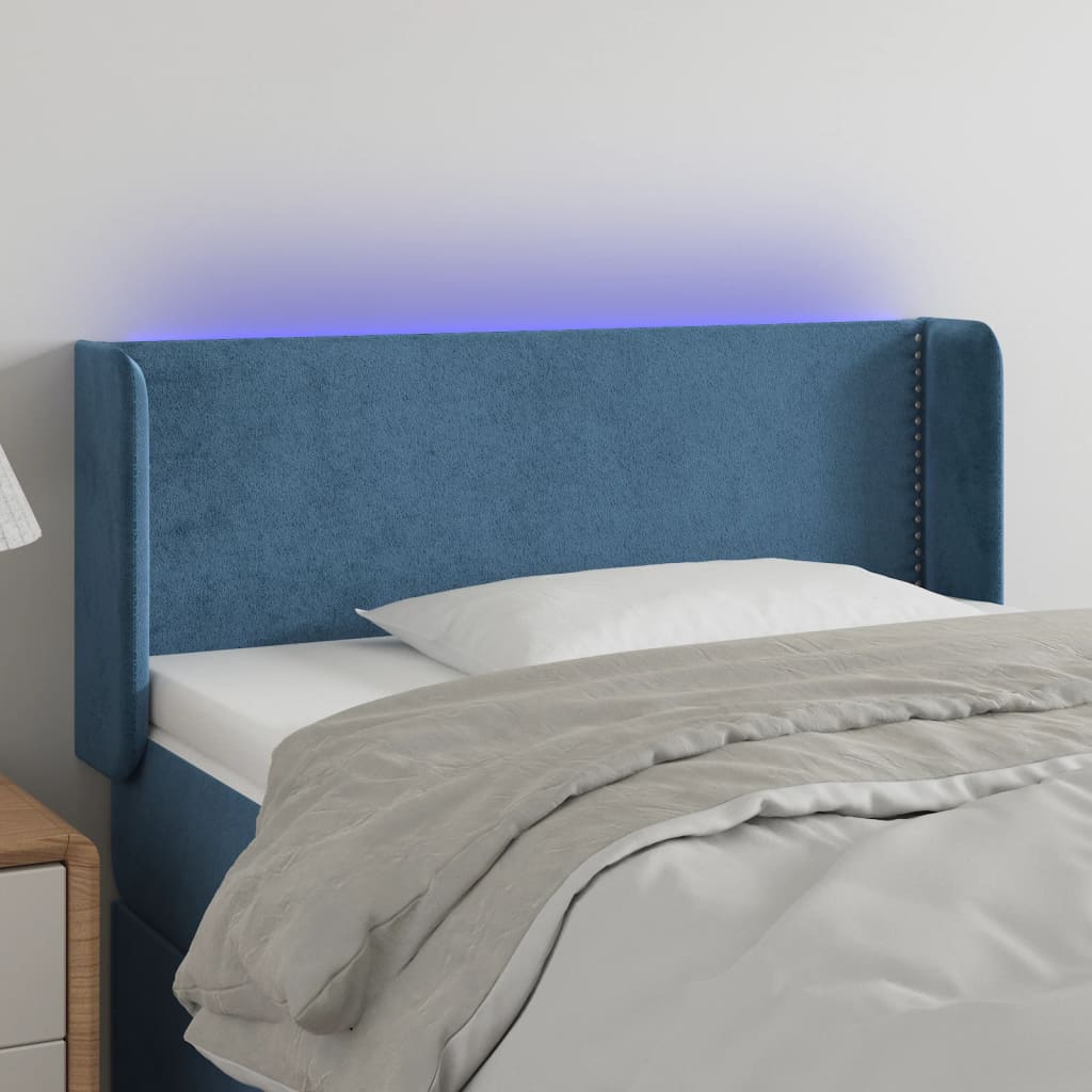 Tête de lit à LED Bleu foncé 103x16x78/88 cm Velours - XIOS