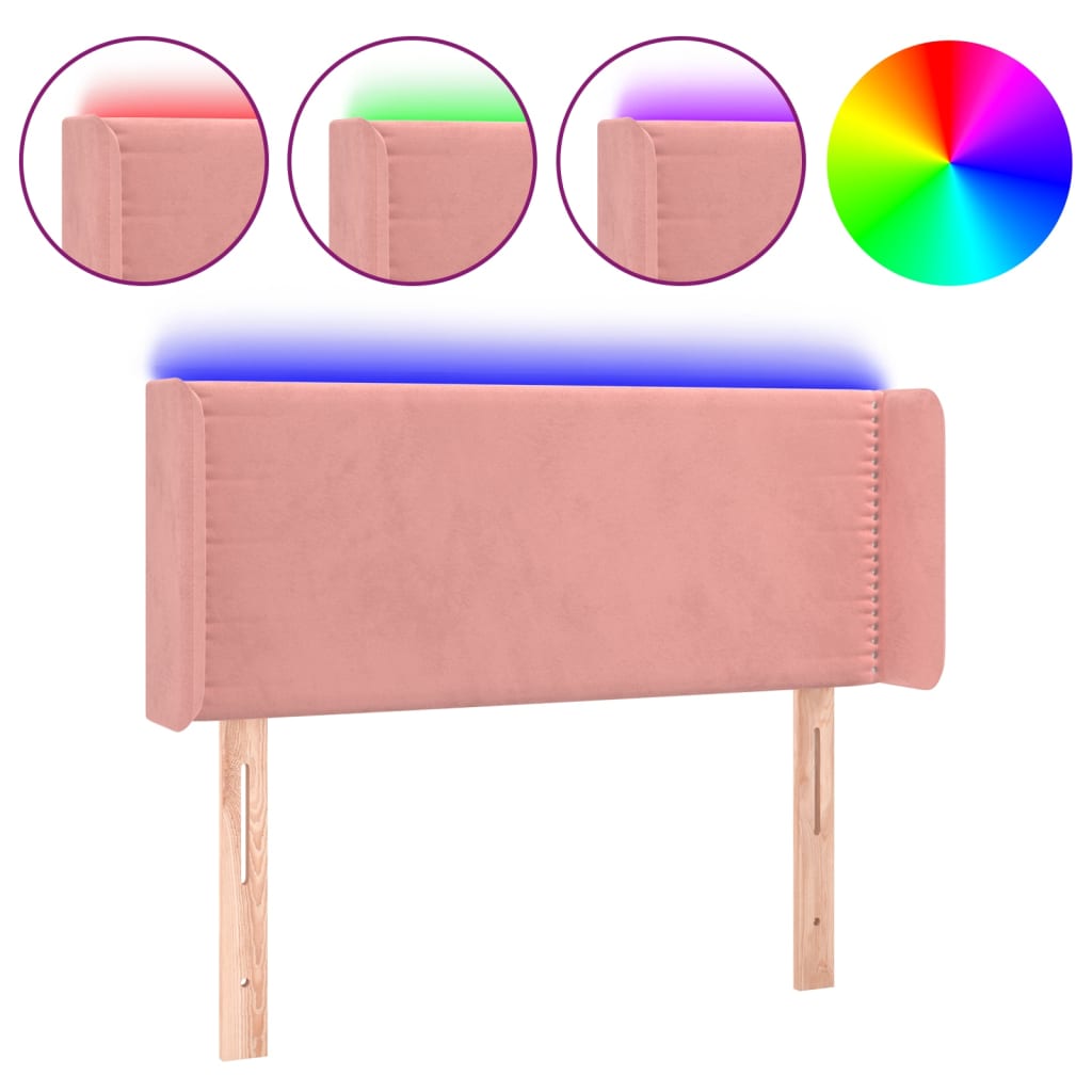 Tête de lit à LED Rose 103x16x78/88 cm Velours - XIOS