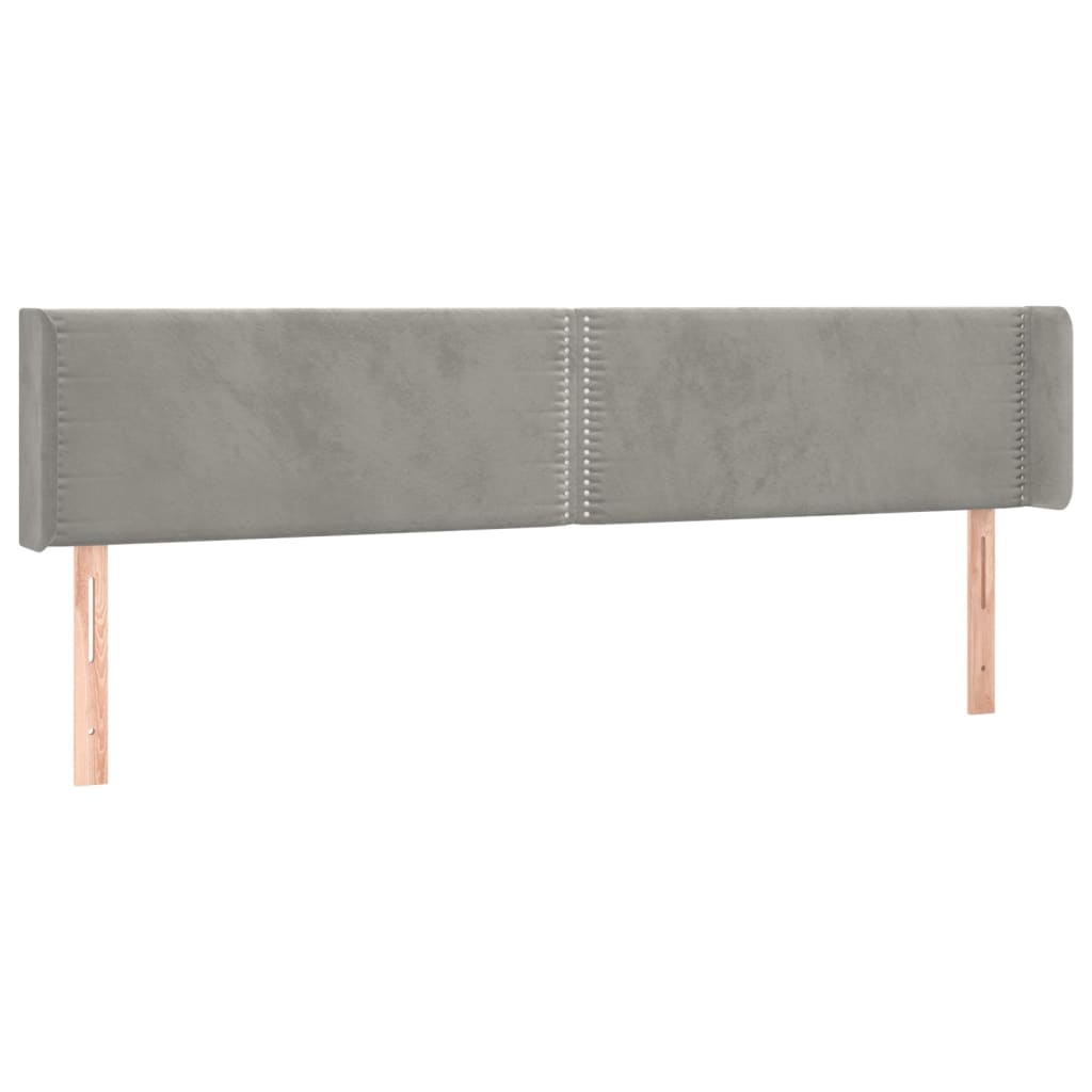 Tête de lit à LED Gris clair 163x16x78/88 cm Velours - XIOS