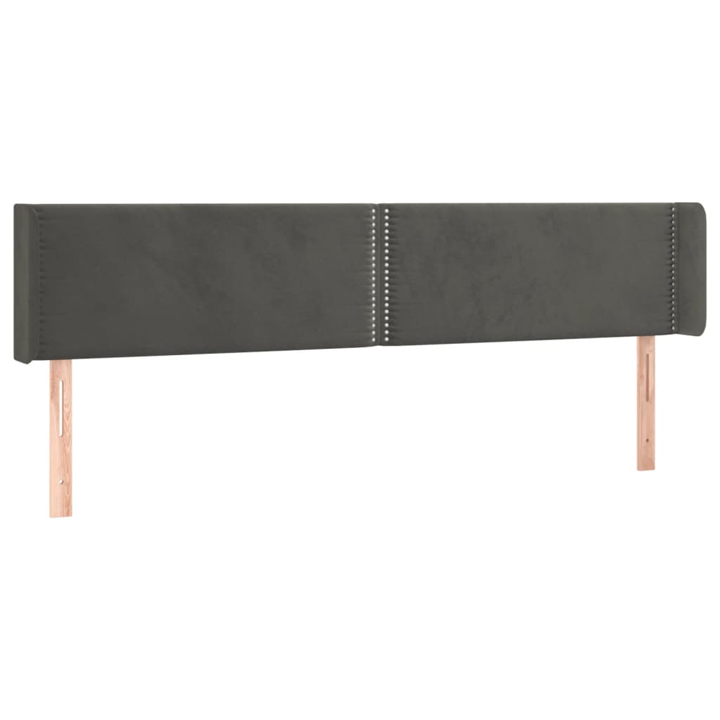 Tête de lit à LED Gris foncé 203x16x78/88 cm Velours - XIOS