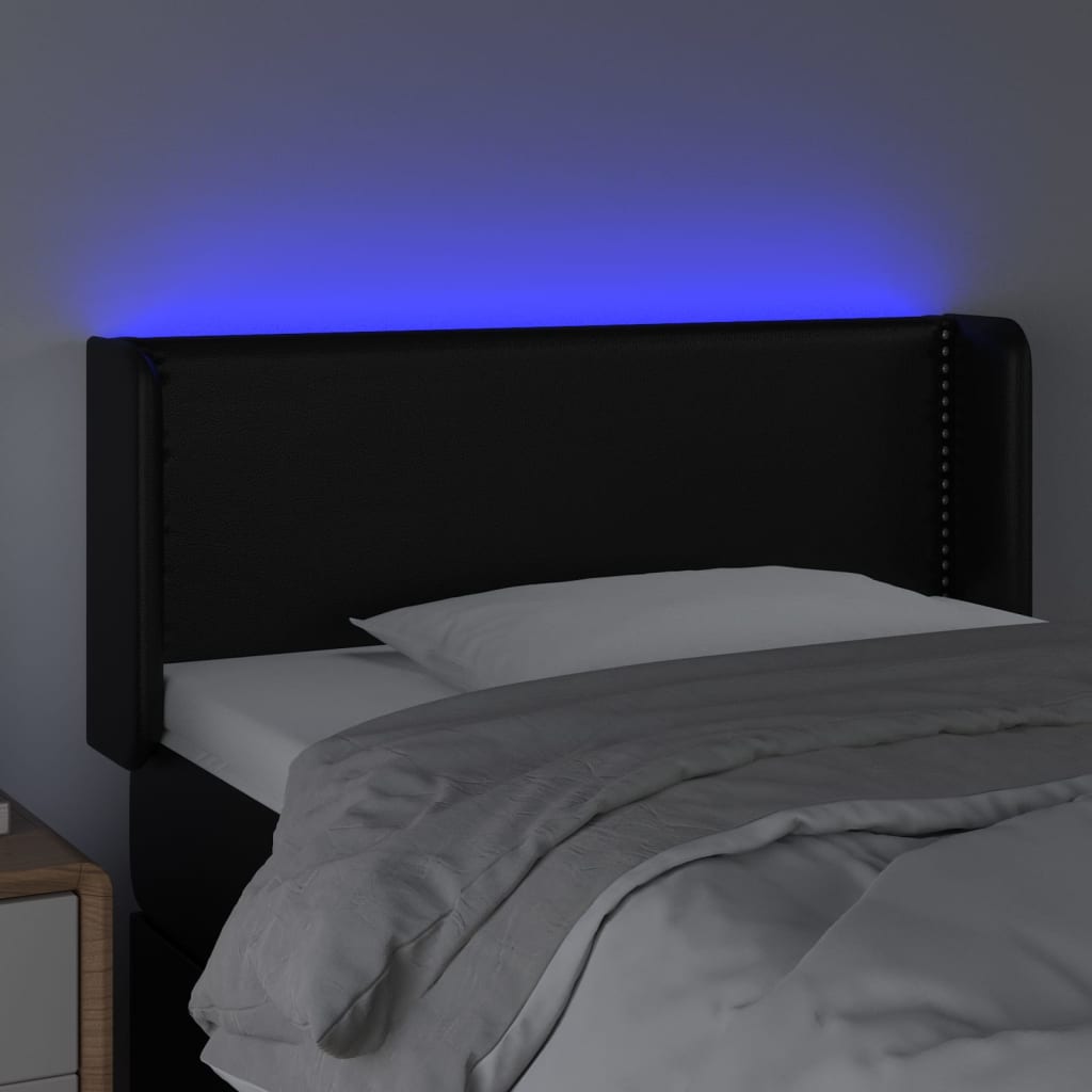 Tête de lit à LED Noir 83x16x78/88 cm Similicuir - XIOS