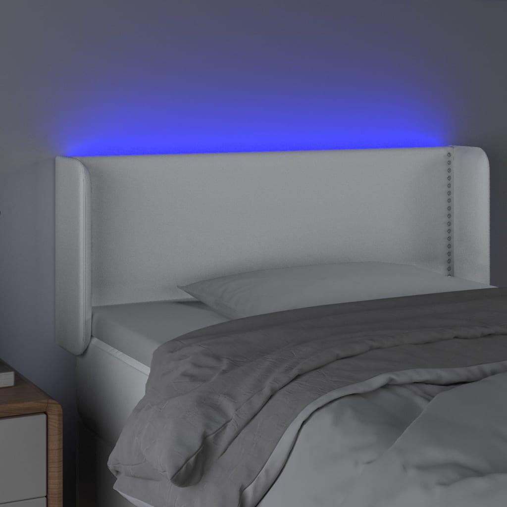 Tête de lit à LED Blanc 103x16x78/88 cm Similicuir - XIOS