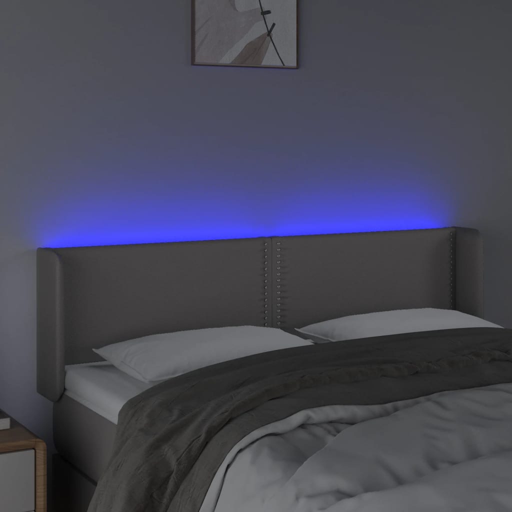 Tête de lit à LED Gris 147x16x78/88 cm Similicuir - XIOS