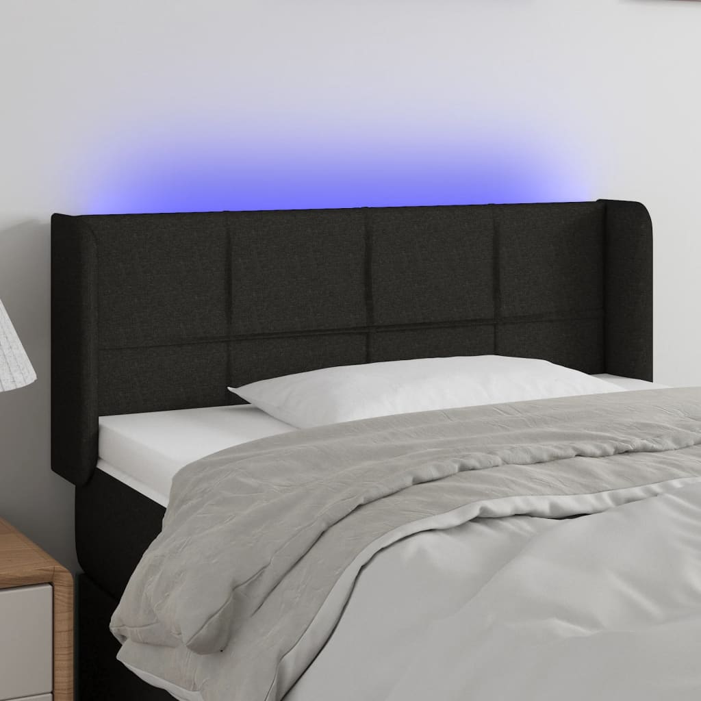 Tête de lit à LED Noir 83x16x78/88 cm Tissu - XIOS