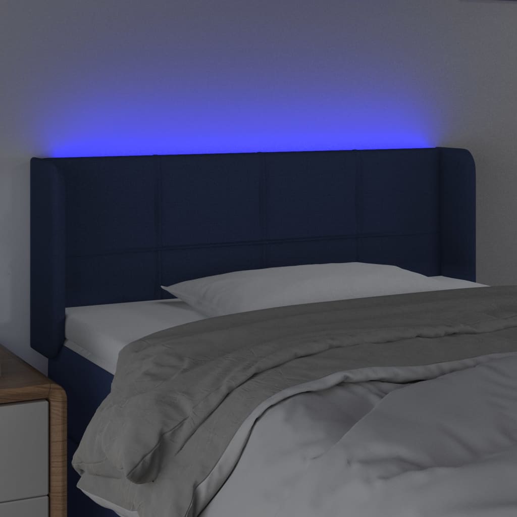 Tête de lit à LED Bleu 83x16x78/88 cm Tissu - XIOS