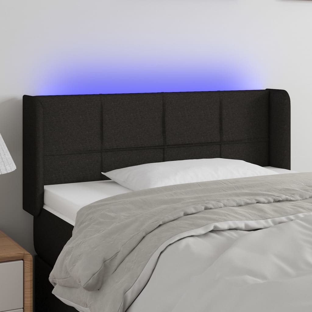 Tête de lit à LED Noir 93x16x78/88 cm Tissu - XIOS
