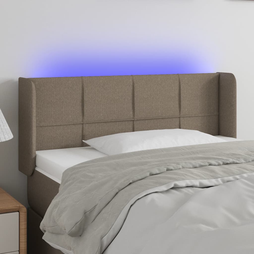 Tête de lit à LED Taupe 93x16x78/88 cm Tissu - XIOS