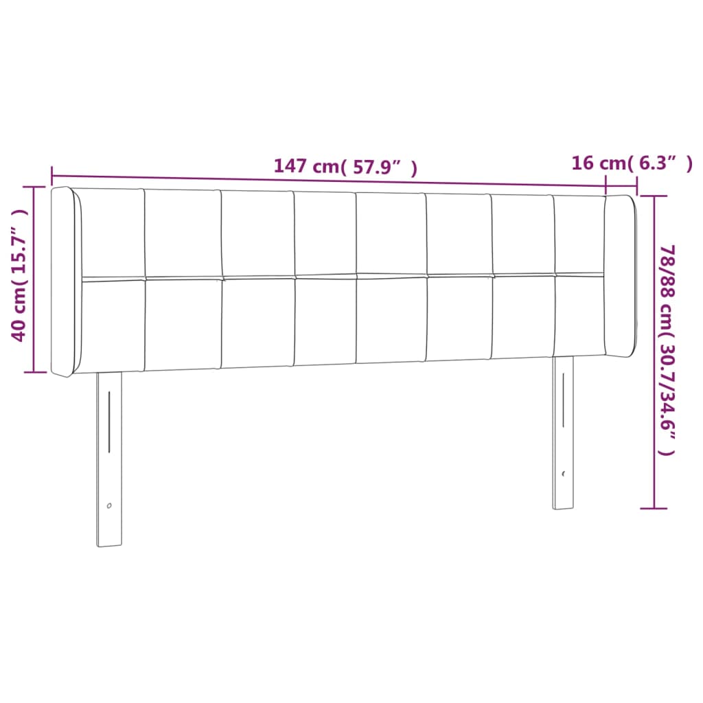 Tête de lit à LED Gris foncé 147x16x78/88 cm Tissu - XIOS