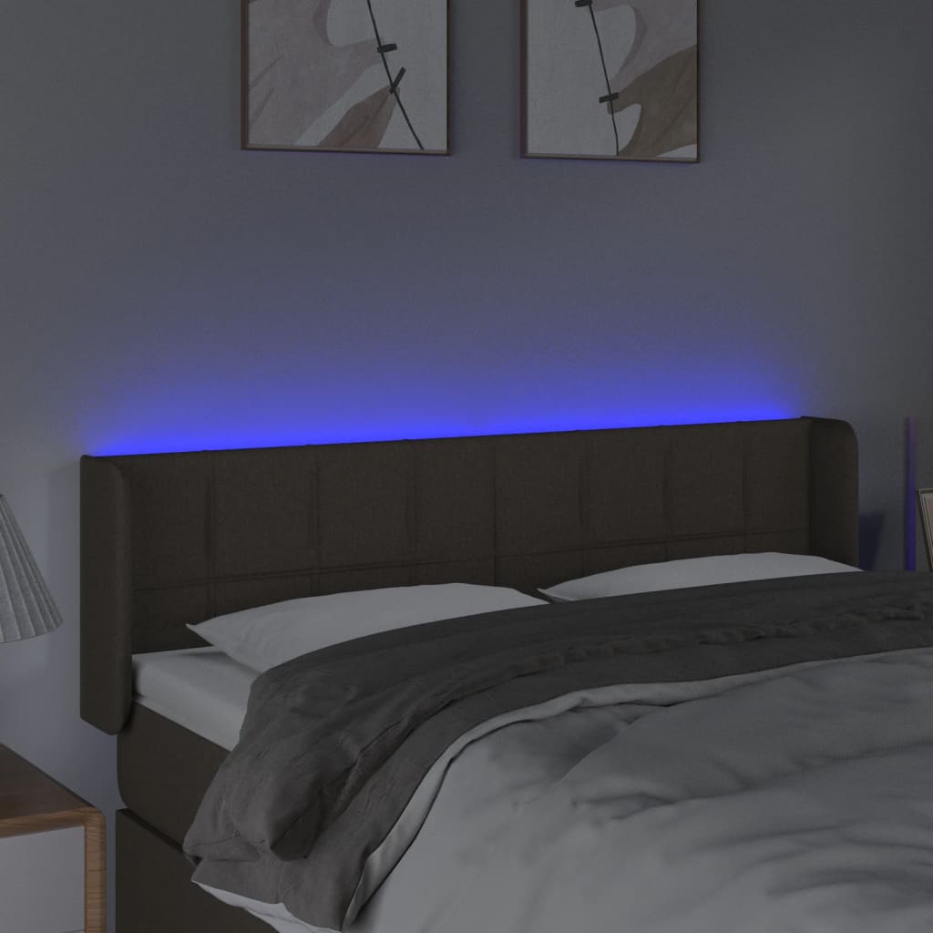 Tête de lit à LED Taupe 147x16x78/88 cm Tissu - XIOS