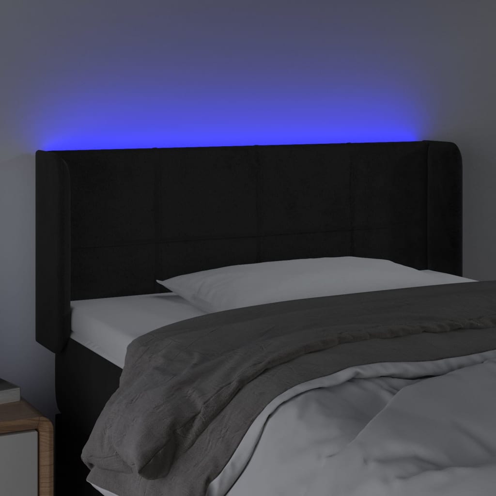 Tête de lit à LED Noir 93x16x78/88 cm Velours - XIOS