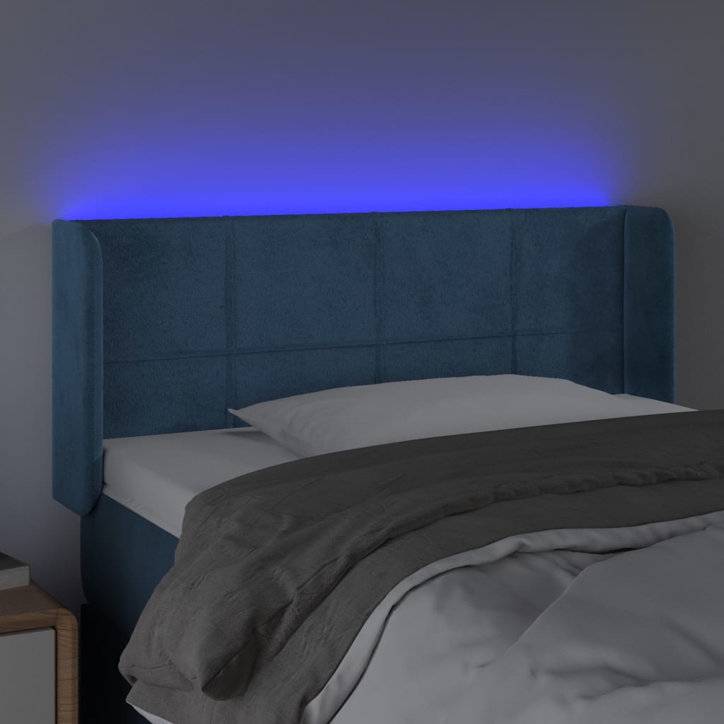 Tête de lit à LED Bleu foncé 93x16x78/88 cm Velours - XIOS