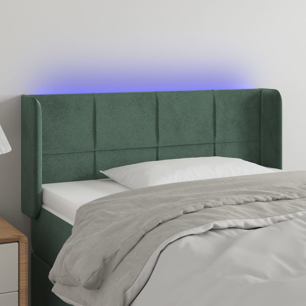 Tête de lit à LED Vert foncé 103x16x78/88 cm Velours - XIOS