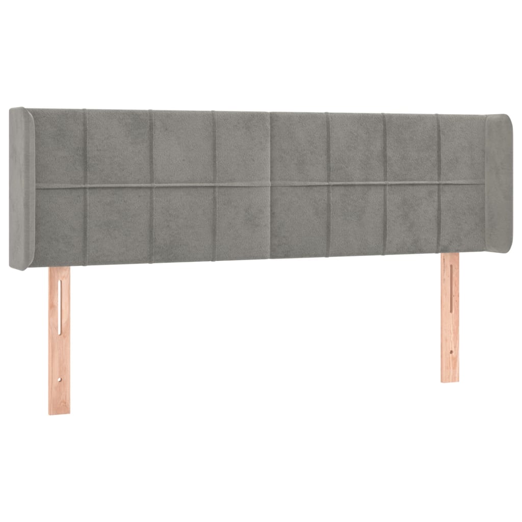 Tête de lit à LED Gris clair 147x16x78/88 cm Velours - XIOS