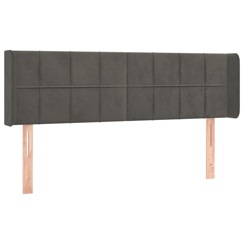 Tête de lit à LED Gris foncé 147x16x78/88 cm Velours - XIOS