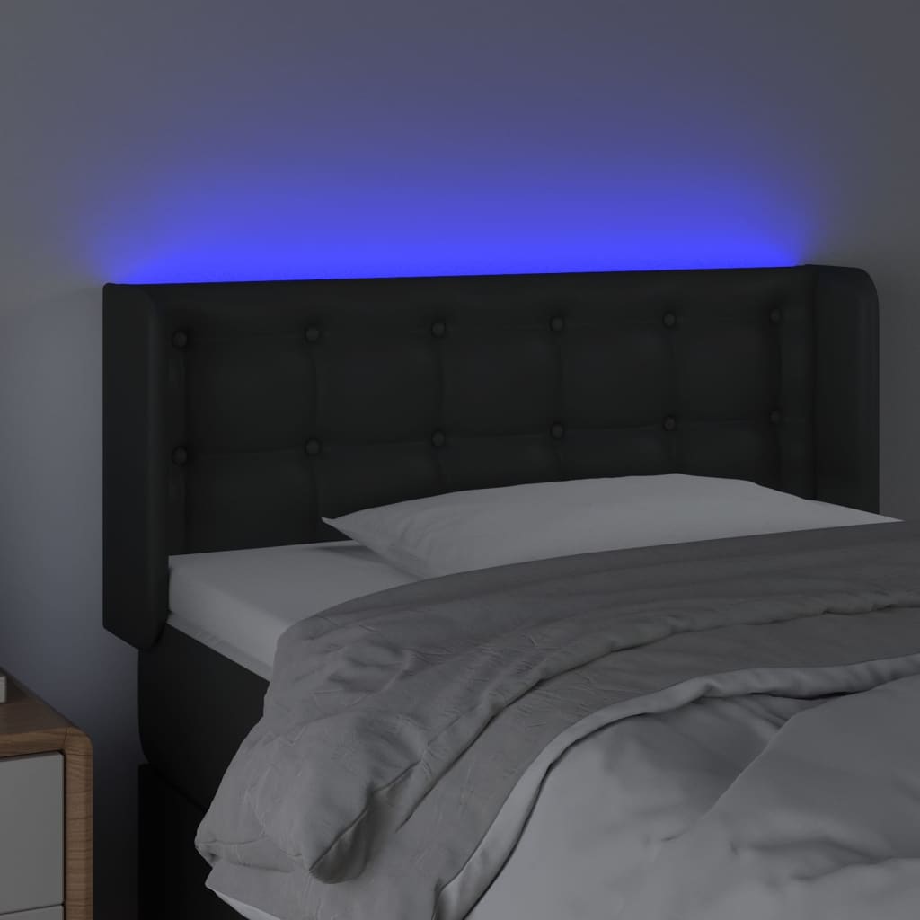 Tête de lit à LED Noir 93x16x78/88 cm Similicuir - XIOS