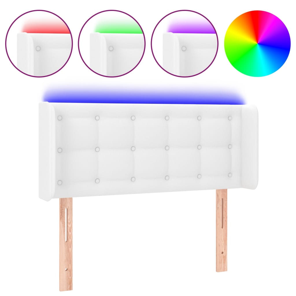 Tête de lit à LED Blanc 93x16x78/88 cm Similicuir - XIOS