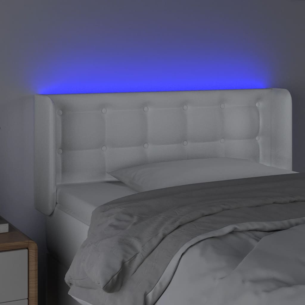 Tête de lit à LED Blanc 93x16x78/88 cm Similicuir - XIOS