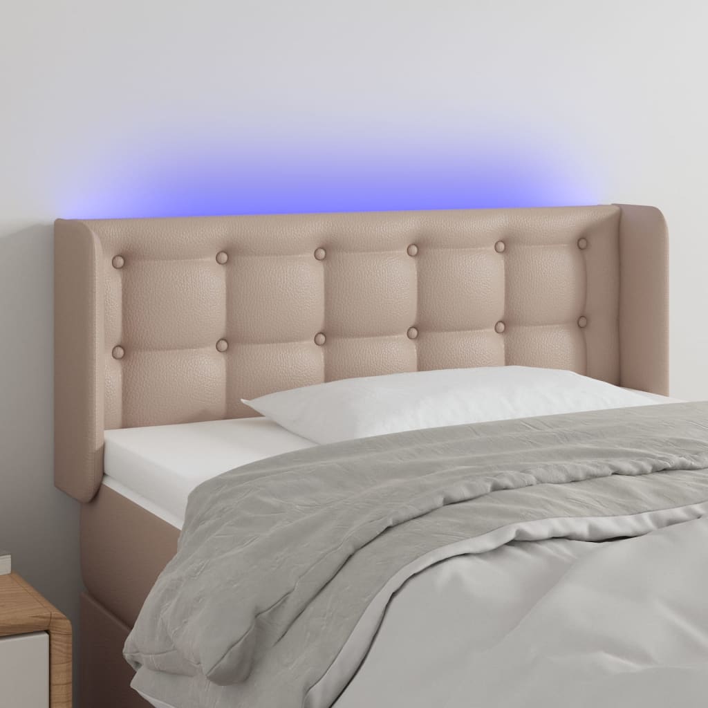 Tête de lit à LED Cappuccino 93x16x78/88 cm Similicuir - XIOS