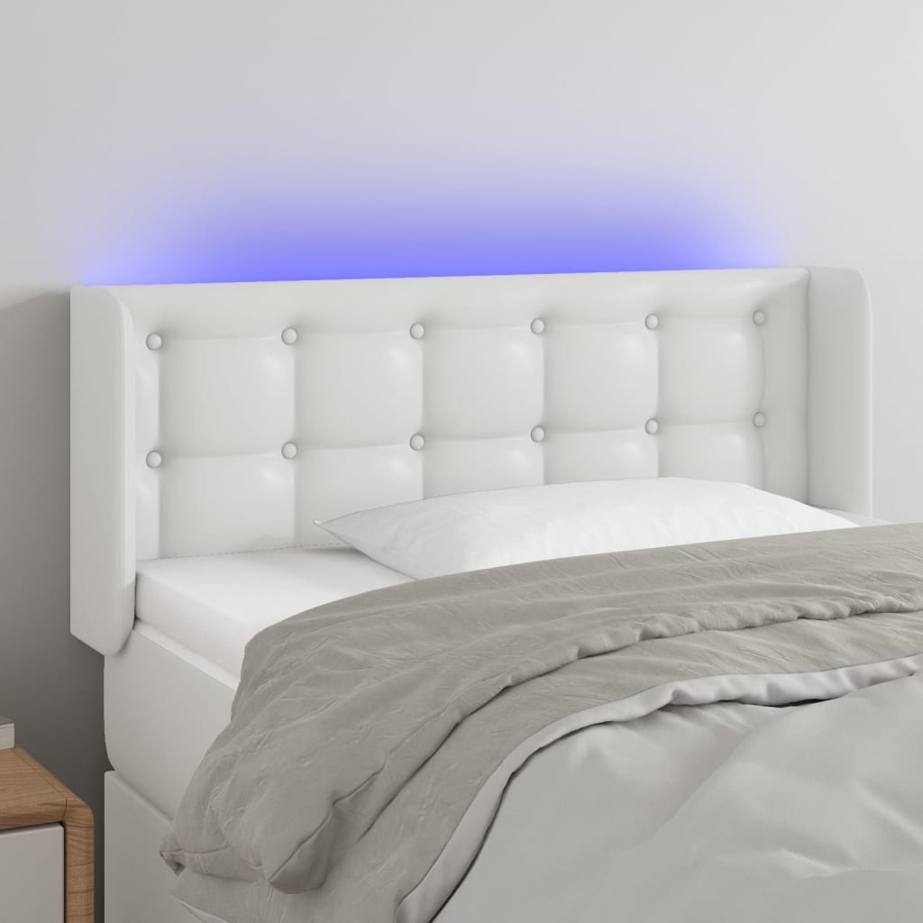Tête de lit à LED Blanc 103x16x78/88 cm Similicuir - XIOS