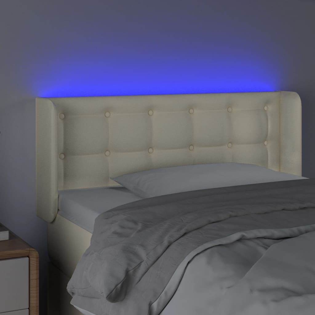 Tête de lit à LED Crème 103x16x78/88 cm Similicuir - XIOS