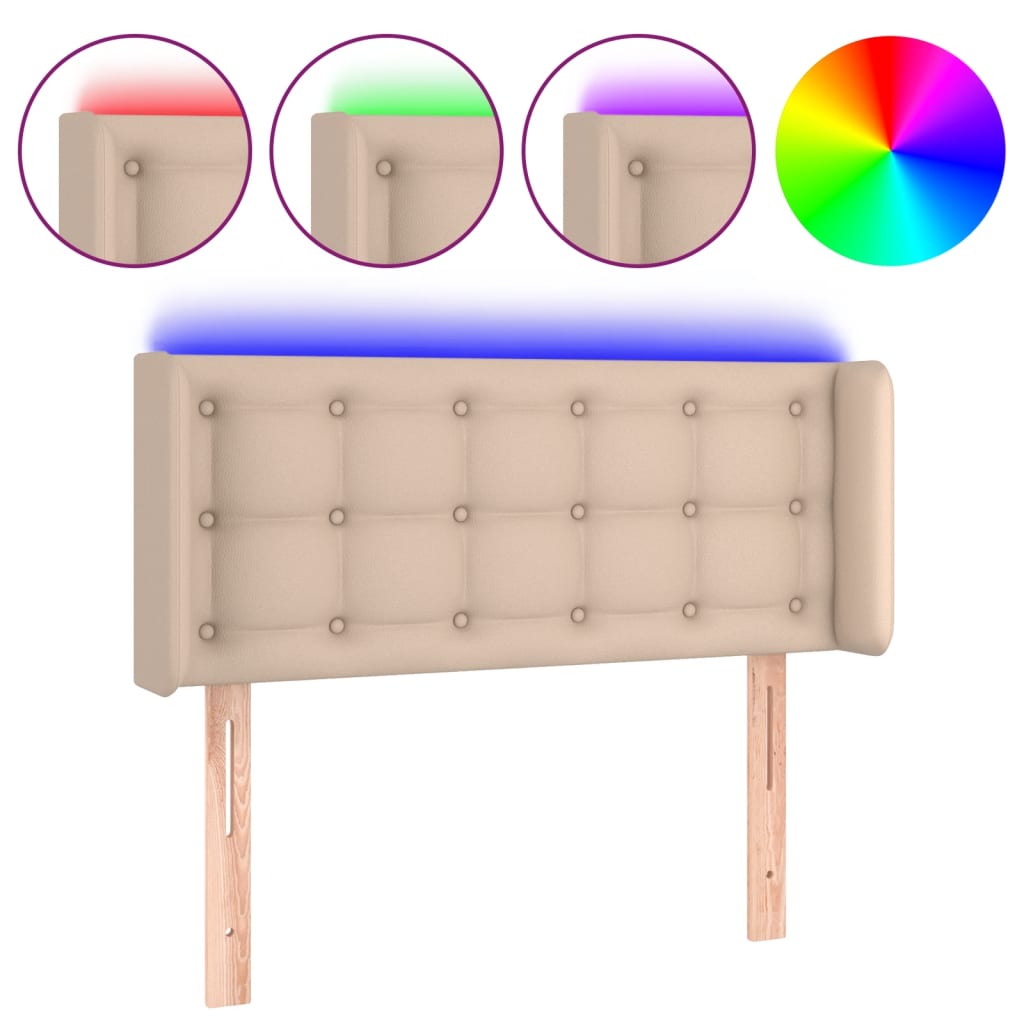 Tête de lit à LED Cappuccino 103x16x78/88 cm Similicuir - XIOS