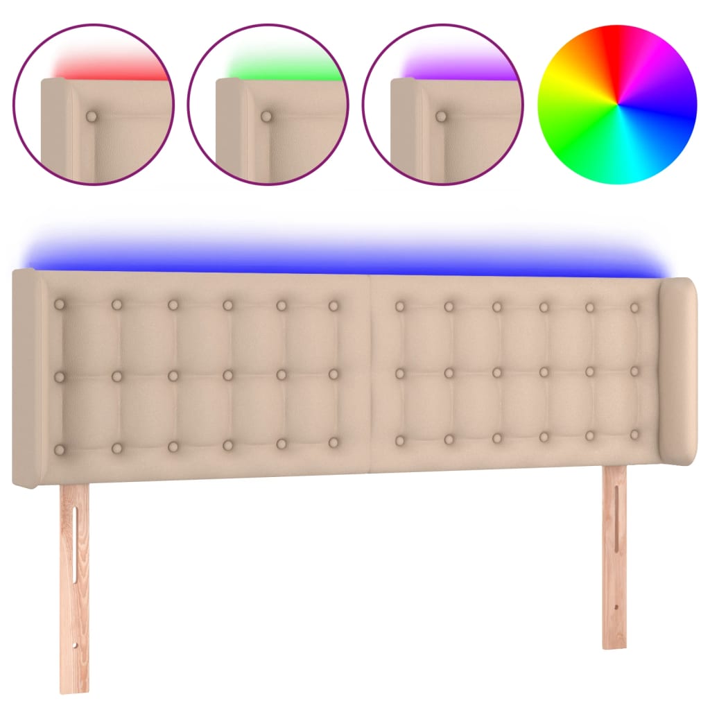 Tête de lit à LED Cappuccino 147x16x78/88 cm Similicuir - XIOS