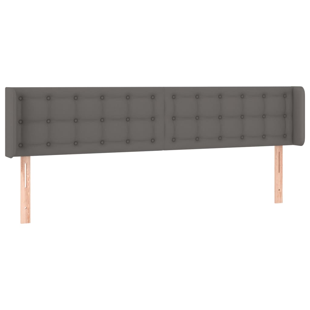 Tête de lit à LED Gris 203x16x78/88 cm Similicuir - XIOS