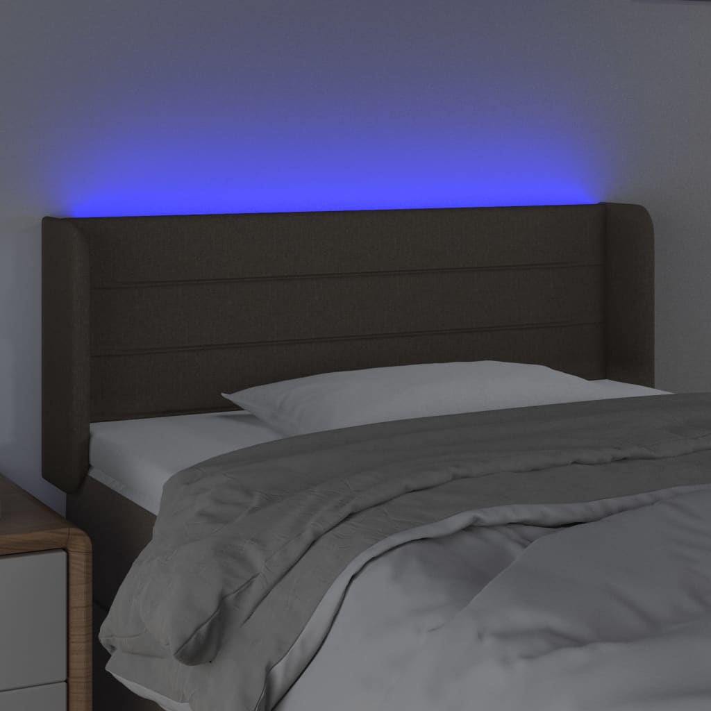 Tête de lit à LED Taupe 83x16x78/88 cm Tissu - XIOS