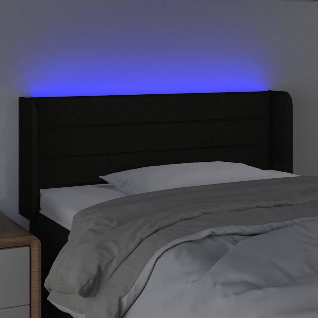 Tête de lit à LED Noir 93x16x78/88 cm Tissu - XIOS