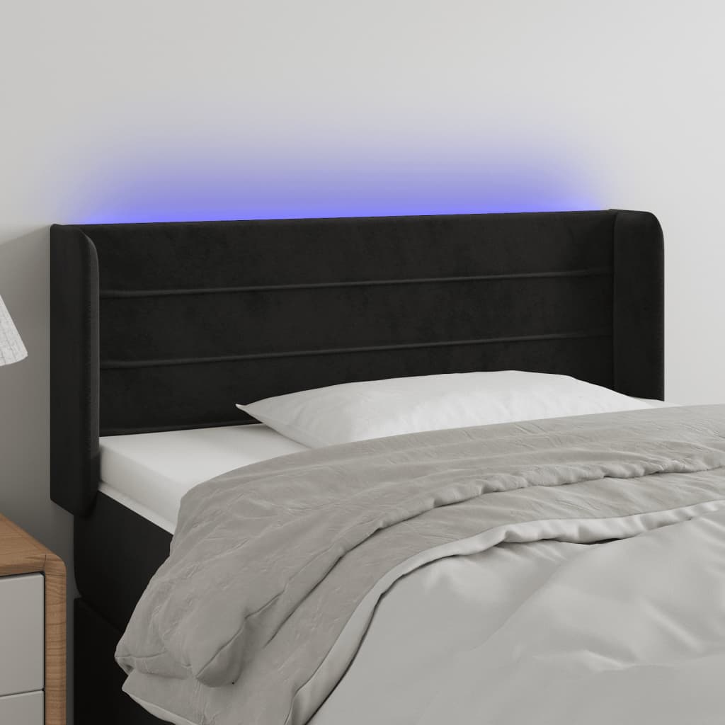 Tête de lit à LED Noir 83x16x78/88 cm Velours - XIOS