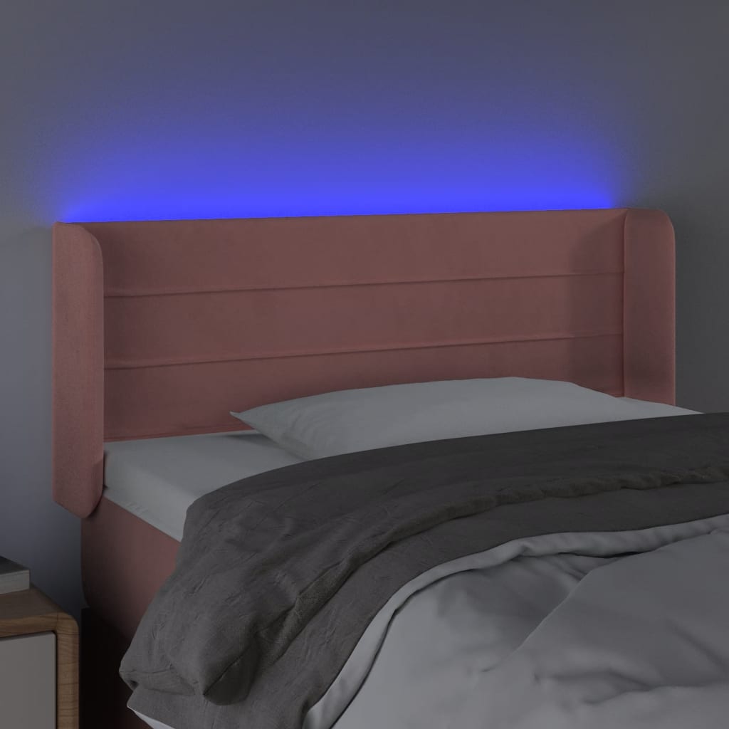 Tête de lit à LED Rose 93x16x78/88 cm Velours - XIOS