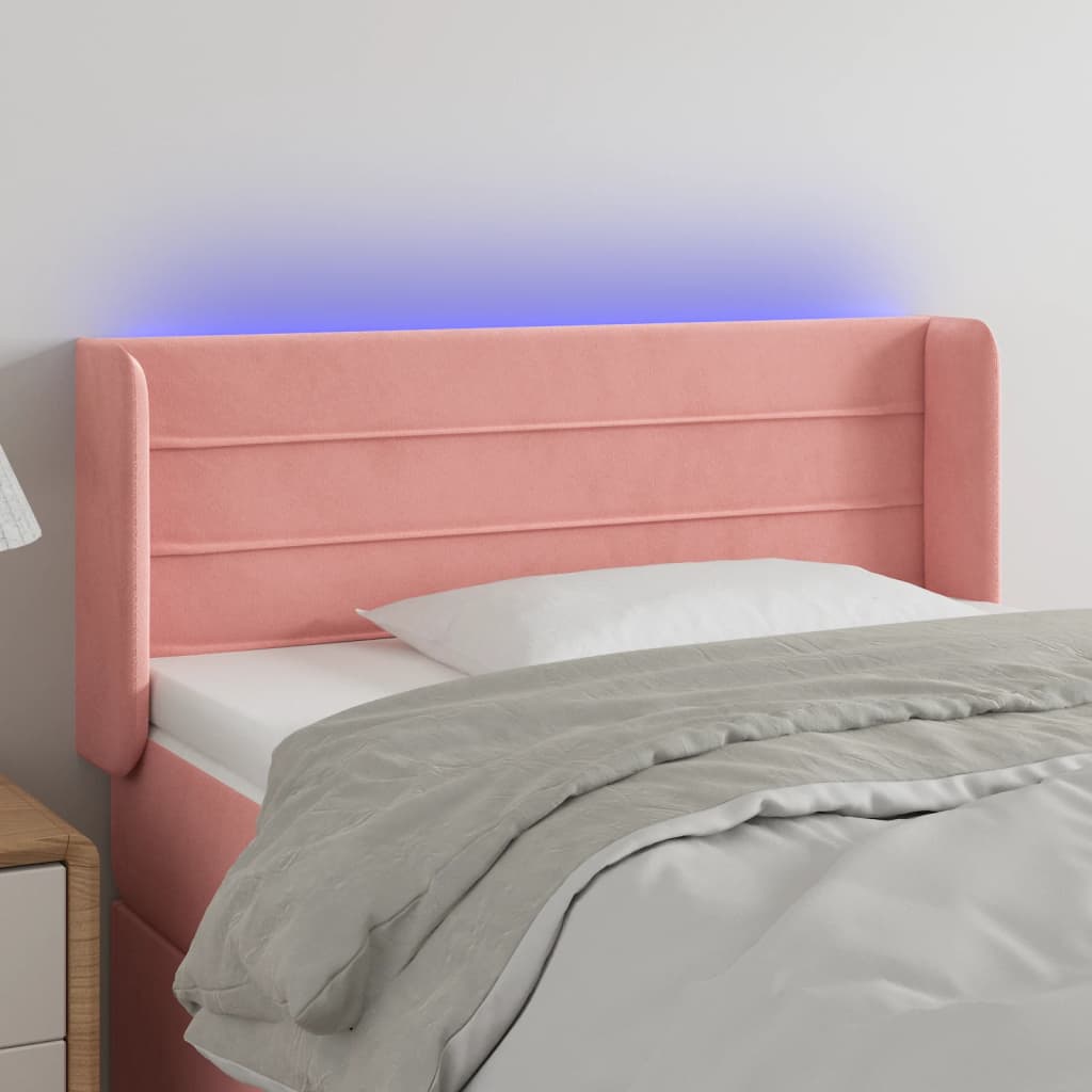 Tête de lit à LED Rose 93x16x78/88 cm Velours - XIOS