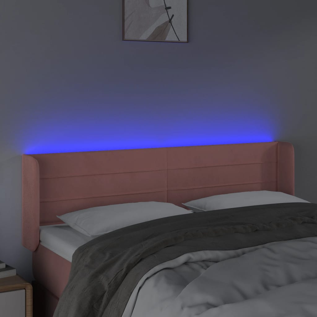 Tête de lit à LED Rose 147x16x78/88 cm Velours - XIOS