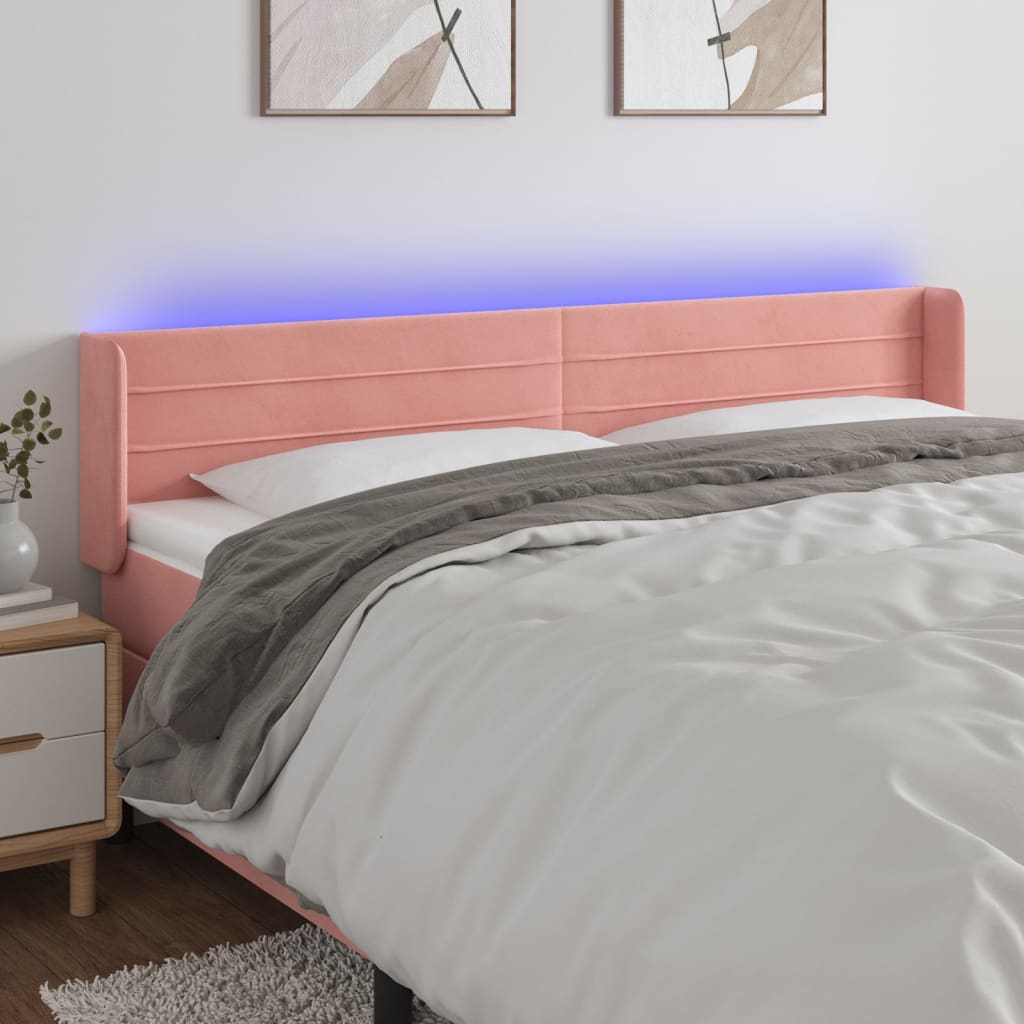 Tête de lit à LED Rose 183x16x78/88 cm Velours - XIOS