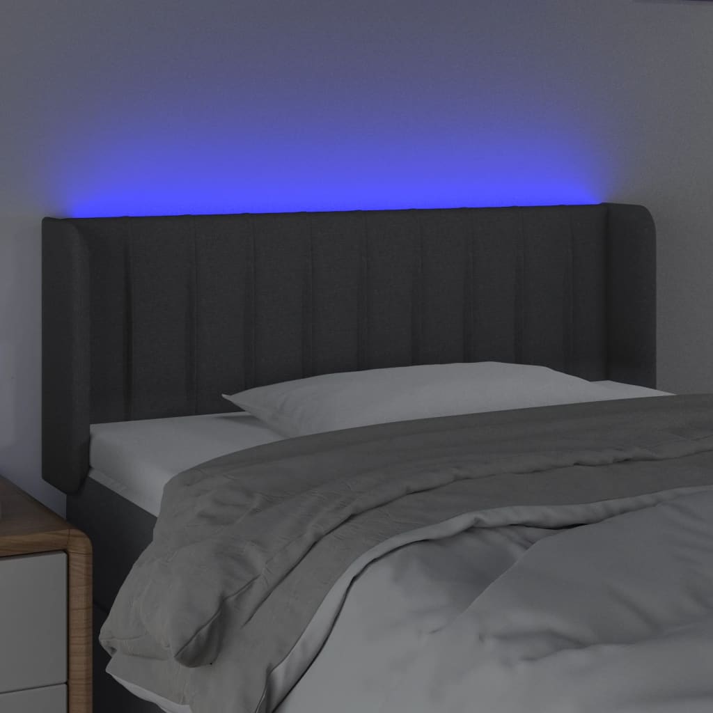Tête de lit à LED Gris foncé 83x16x78/88 cm Tissu - XIOS