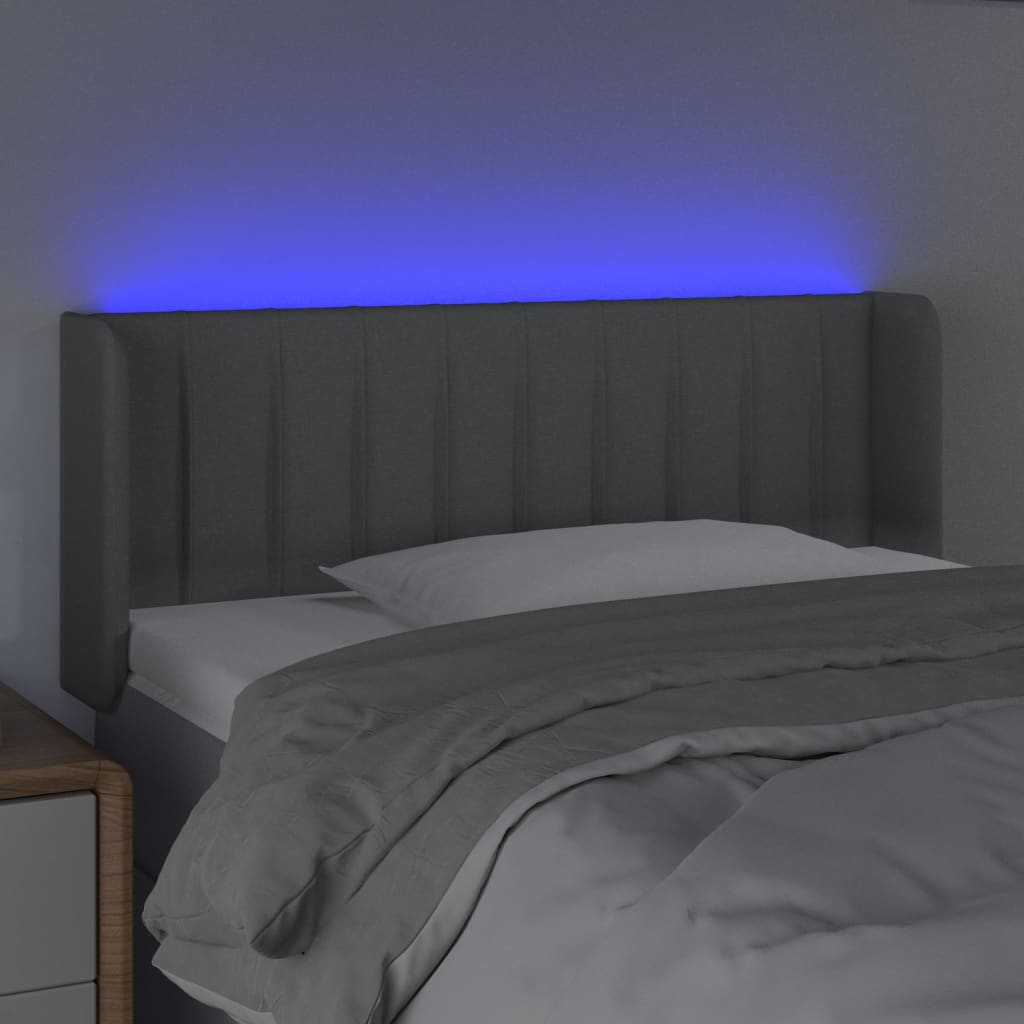 Tête de lit à LED Gris clair 93x16x78/88 cm Tissu - XIOS