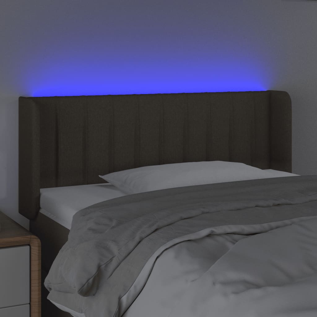 Tête de lit à LED Taupe 103x16x78/88 cm Tissu - XIOS